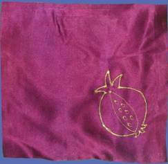 gold pomegranate tallit bag
